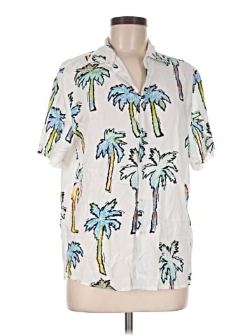 Denim & Flower Short Sleeve Button-Down Shirt (view 1)