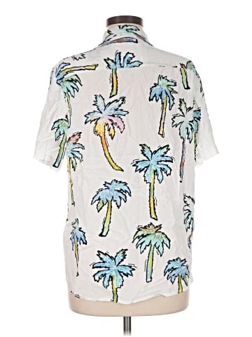 Denim & Flower Short Sleeve Button-Down Shirt (view 2)