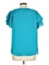 Zac & Rachel 100% Polyester Teal Short Sleeve Blouse Size L - photo 2