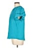 Zac & Rachel 100% Polyester Teal Short Sleeve Blouse Size L - photo 5