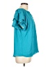 Zac & Rachel 100% Polyester Teal Short Sleeve Blouse Size L - photo 4