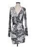 BCBGeneration Graphic Silver Cocktail Dress Size S - photo 1