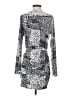 BCBGeneration Graphic Silver Cocktail Dress Size S - photo 2