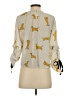 Zara Animal Print Ivory 3/4 Sleeve Blouse Size S - photo 2