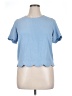 Monteau 100% Polyester Blue Short Sleeve Top Size XL - photo 1