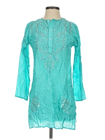 Bindya 3/4 Sleeve Silk Top (view 1)