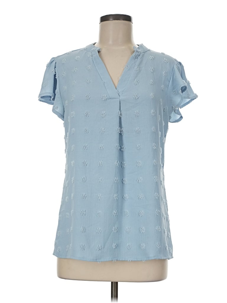 Pre-owned Blooming Jelly Short Sleeve Blouse In Blue
