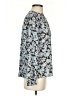 Ann Taylor LOFT Outlet 100% Polyester Floral Blue Long Sleeve Blouse Size XS - photo 4