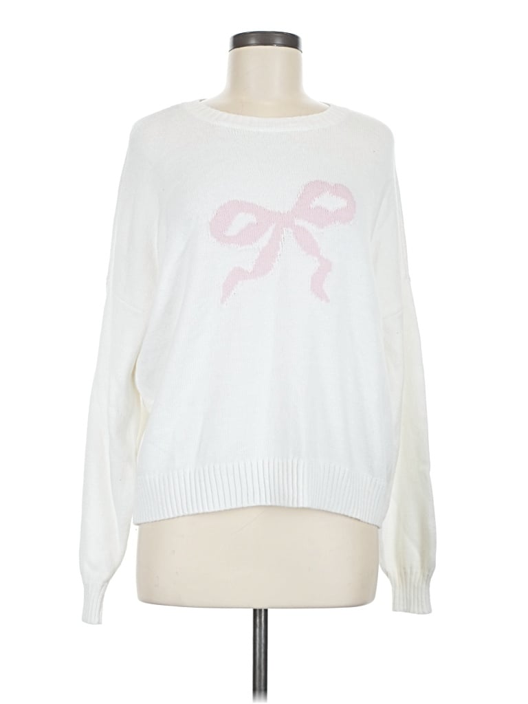 Pre-owned Hollister Pullover Sweater In White