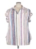Cure Stripes White Short Sleeve Blouse Size 3X - photo 1