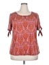 CeCe Orange Short Sleeve Blouse Size 2X - photo 1