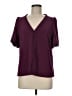Sézane 100% Polyester Burgundy Short Sleeve Blouse Size EU (FR) 38 / US 6 - photo 1