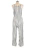 Staccato 100% Rayon Stripes Silver Jumpsuit Size L - photo 2