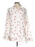 Unbranded 100% Polyester Hearts White Long Sleeve Blouse Size L - photo 1