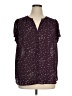Monday Fun 100% Polyester Stars Burgundy Short Sleeve Blouse Size 1X - photo 1