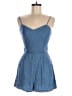 Lovers + Friends 100% Tencel Chevron-herringbone Blue Romper Size M - photo 1