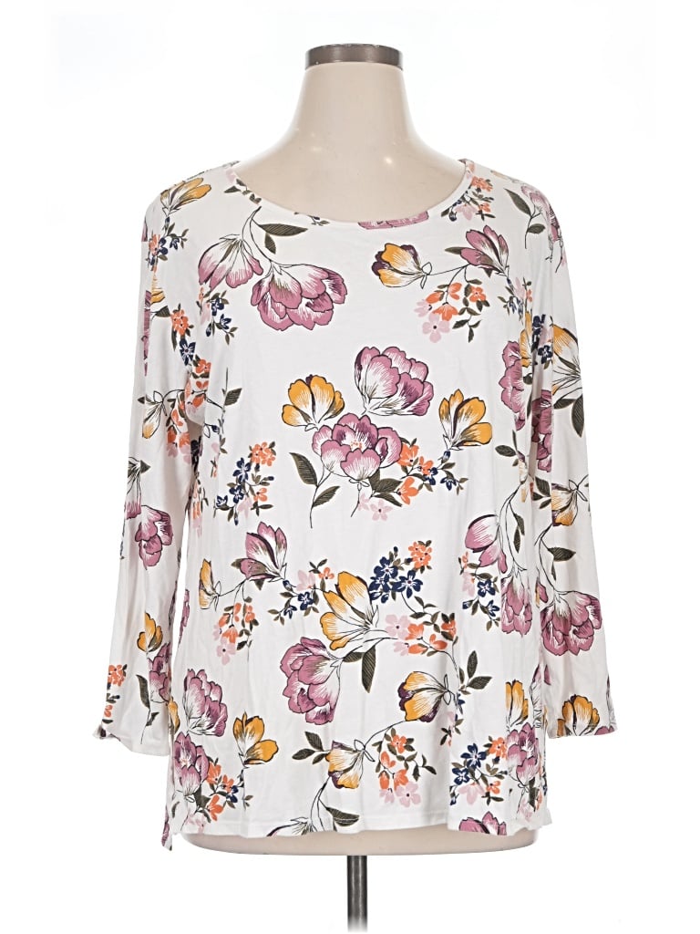 Pre-owned Terra & Sky 3/4 Sleeve T-shirt In White
