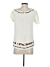 Tory Burch 100% Polyester Ivory Short Sleeve Top Size 2 - photo 2
