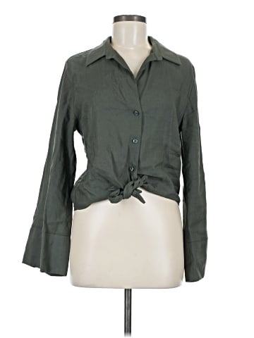 Zara 3/4 Sleeve Button-Down Shirt (view 1)