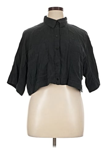 Zara 3/4 Sleeve Button-Down Shirt (view 1)