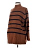 NOM Stripes Brown Turtleneck Sweater Size XS - photo 1