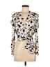 A.L.C. 100% Silk Silver Ivory 3/4 Sleeve Silk Top Size 6 - photo 1