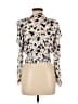 A.L.C. 100% Silk Silver Ivory 3/4 Sleeve Silk Top Size 6 - photo 2