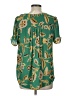 DR2 100% Polyester Green Short Sleeve Blouse Size L - photo 2