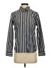 Lands' End 100% Cotton Stripes Gray Long Sleeve Blouse Size 4 (petite) - photo 1