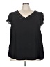Torrid 100% Polyester Black Short Sleeve Blouse Size 3X Plus (3) - photo 1