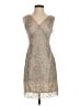 BCBGMAXAZRIA Metallic Silver Cocktail Dress Size 4 Petite - photo 1