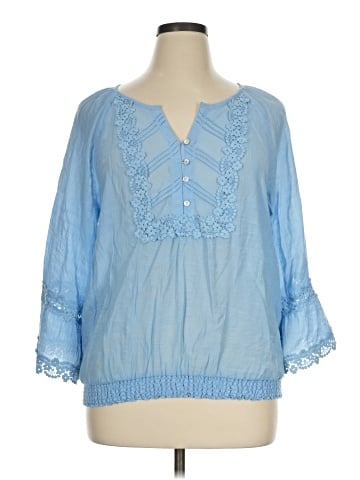 Cable & Gauge 3/4 Sleeve Blouse (view 1)