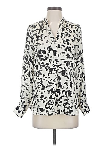 Vince. Long Sleeve Silk Top (view 1)