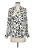 Vince. 100% Silk Animal Print Ivory Long Sleeve Silk Top Size 0 - photo 1