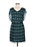 En Focus Studio Print Teal Casual Dress Size 6 - photo 1