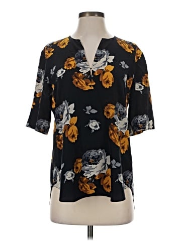 Theory Short Sleeve Silk Top (view 1)