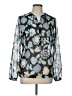 Ann Taylor LOFT 100% Polyester Blue Long Sleeve Blouse Size 10 - photo 1