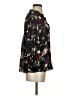 Parker 100% Silk Floral Black Long Sleeve Silk Top Size S (estimated) - photo 4