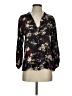 Parker 100% Silk Floral Black Long Sleeve Silk Top Size S (estimated) - photo 1