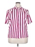 Pykettes 100% Polyester Stripes Pink Short Sleeve Blouse Size 18 - photo 1