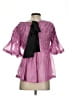 Maeve 100% Polyester Pink Purple Short Sleeve Blouse Size S - photo 2