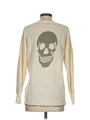 Skull Cashmere Pullover Sweater (view 2)