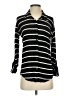 Splendid Stripes Black Long Sleeve Blouse Size S - photo 1