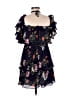Parker 100% Polyester Floral Blue Cocktail Dress Size M - photo 2