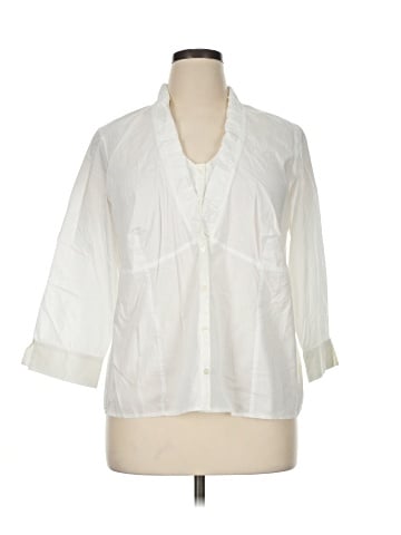 Marks & Spencer 3/4 Sleeve Button-Down Shirt (view 1)