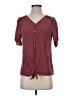 Perseption Burgundy Short Sleeve Henley Size S - photo 1