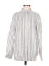 Quince 100% Linen Stripes Silver Long Sleeve Button-Down Shirt Size M - photo 1