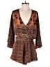 Earthbound Trading Co. 100% Polyester Paisley Orange Romper Size S - photo 1