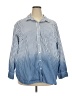 Lands' End 100% Cotton Stripes Blue Long Sleeve Button-Down Shirt Size 2X - photo 1