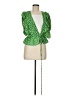 WAYF 100% Polyester Green Short Sleeve Blouse Size M - photo 1